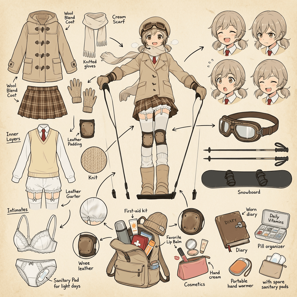 Decomposição panorâmica do conceito do personagem