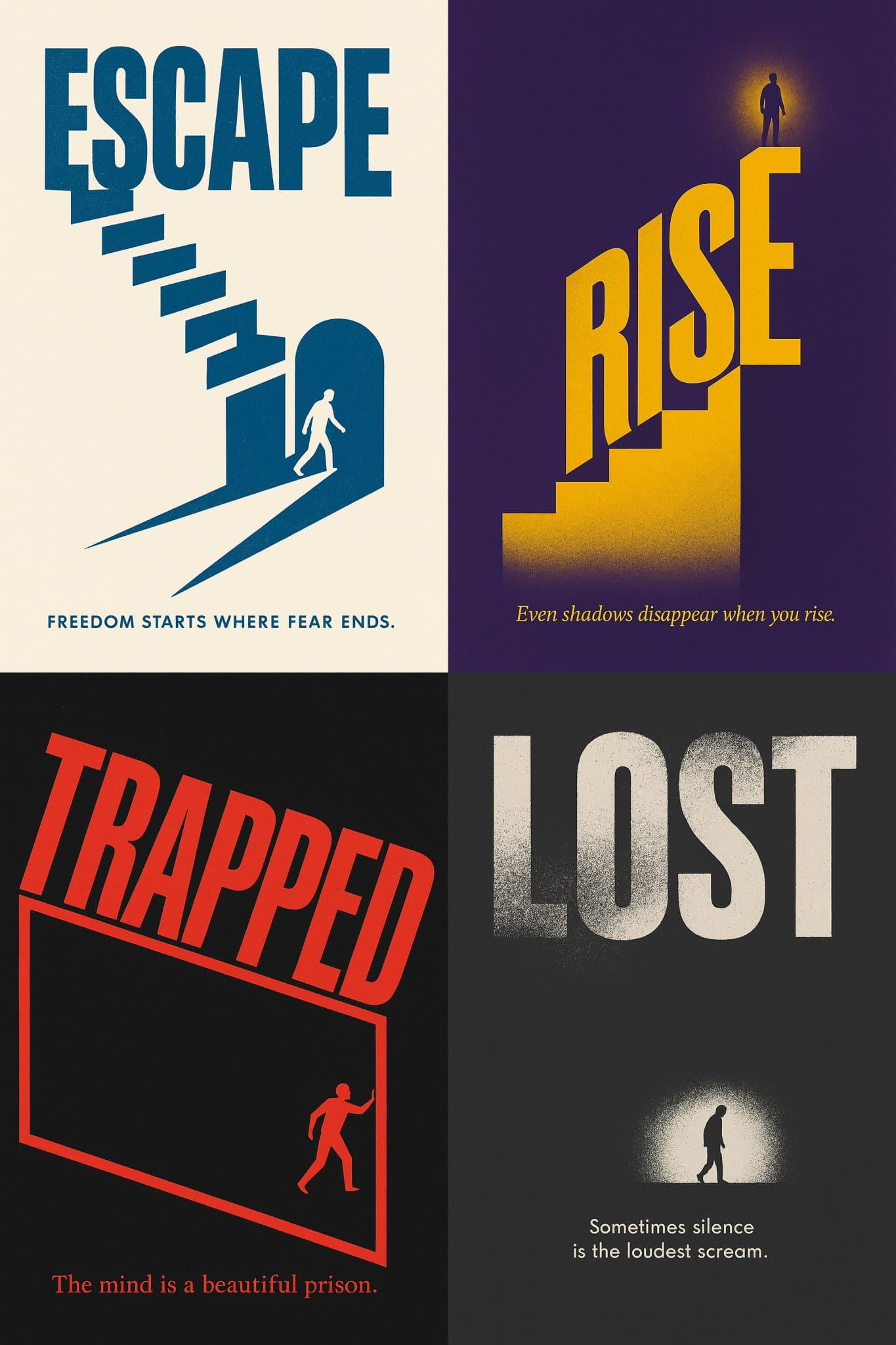 Diseño de póster con palabras en 2D