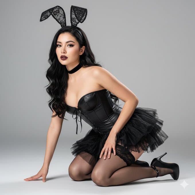 Surrealistic Gothic Rabbit Studio Portrait