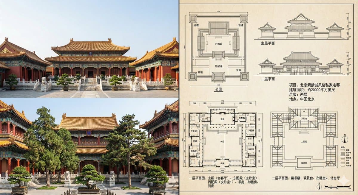 Architectural Photos and Design Drawings of the Forbidden City