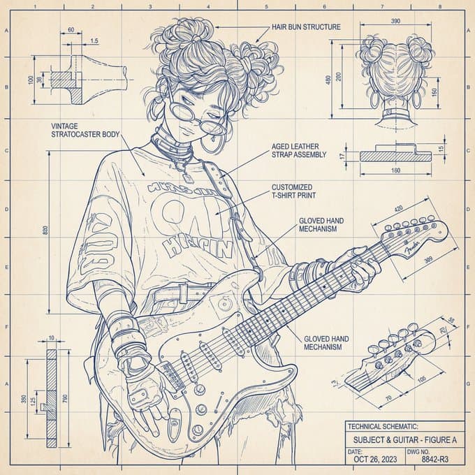 Vintage Blueprint Illustration