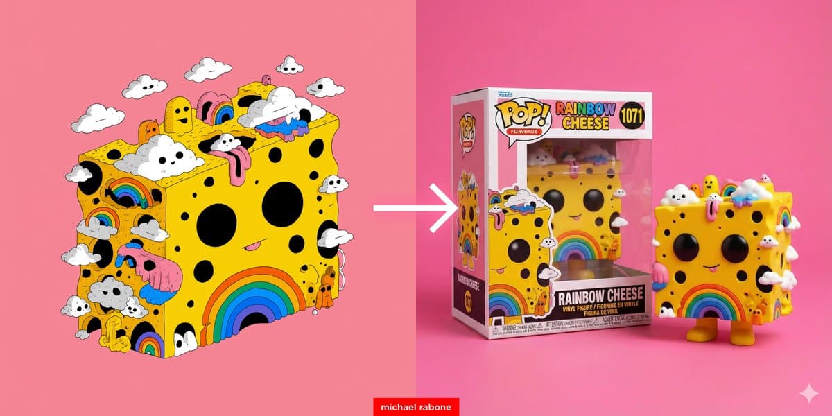 Cartoon art transformed into Funko Pop vinyl figures